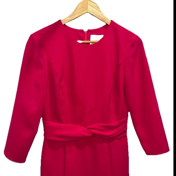 CAROLINA HERRERA Pink Crepe Midi Dress 4 Slit Cocktail Party Wedding Guest new - Picture 8 of 16